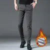 Lace-up calças casuais sólido cor elasticidade alta cintura reta calças de outono e inverno mais veludo sweatpants 210531