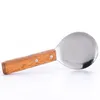 Spoons Large Stainless Steel Spoon With Redwood Handle Rice Soup Tableware Coffee Beans Tofu Scoop Ice Kitchen Accessories