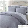 Sets Bettwäsche liefert Textilien Home Gardenchic Stickerei 3-teilige Baumwolle gesteppte Tagesdecke Quilt-Erlet-Set Tra Soft Bed Er Pillow Shams Queen
