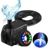 16W Water Pump Fountain Firm Low Noise with Light Outdoor s for Aquarium Pool Garden Waterfall 210713
