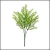 Ghirlande di fiori Forniture per feste festive Giardino 1 Pz Asparagi artificiali Felce Erba Arbusto di alta qualità Fiore Home Office Plastica verde De