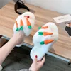 Lovely Sweet Strawberry Plush Cotton Slippers Female Autumn Winter Home Indoor Fashion Net Red Envelope Head Warm Shoes