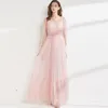 Damen Abendkleid, Partykleid, quadratischer Ausschnitt, lange Ärmel, Rüschen, elastische Taille, elegantes Maxi-Abschlussballkleid