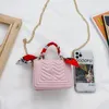 Borse per ragazze di lusso Moda per bambini Lettera Perla Una borsa a tracolla mini borsa Borsa a tracolla pirncess per sciarpa di seta per bambini carini F123