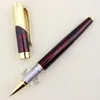 Jinhao 9009 Dark Red and Golden Luksusowy Diament Extra Fine Nib Fontanna Pen 0.38mm Długopisy atramentowe do pisania R20