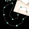 Women Diamond Chain Choker Necklace Elegant Pendant Necklace Emerald Statement Necklaces Wedding Party Accessories With Pouches Pochette Bijoux Wholesale