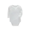 Solid Color Baby Bawełniane Pajaciki Niemowlę Boddler Miękkie Długie Rękaw Odzież Odzież 3M-24M Wysoka jakość