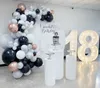 black white gold party decorations