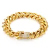 14mm 7-11inch Stainless Steel Polished Bracelet For Men Curb Chain Miami Cuban Link Men's Gold Silver Color Jewelry