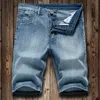 Pantaloncini di jeans moda uomo estate di alta qualità Business Casual All-Fiammifero Jeans larghi Pantaloni classici maschili a cinque punte di marca 211011