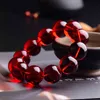 Натуральный балтийский красный янтарь эластичный большой браслет мужчины женщин подарки крови амберс бусины бусины бисера браслеты мода ювелирные изделия Accsori