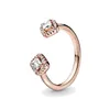 2021 printemps Pandora bague en argent Sterling 925 Rose or amour en forme d'évider gemme anneaux Original mode bricolage bijoux à breloques pour 304a