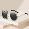 Luxury Designer No-Letter Mens Solglasögon för Kvinnor Män Asymmetrisk Mode Solglasögon Anti UV400 Adumbral JC15963
