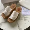 2021 Summer Damesandaler Designer Tofflor Woody Wedge Muller Canvas Espadrille Flip Flops Plattform Högklackat Skostorlek 35-41