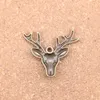 43pcs Antique Silver Bronze Plated deer head Charms Pendant DIY Necklace Bracelet Bangle Findings 31*36mm