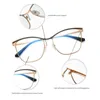 Lunettes de soleil de mode Cadres Vintage Square Anti Blue Light Lunettes Femmes Designer Métal Grand Cadre Optique Lunettes Clear Lens2649