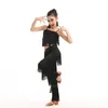 Stage Drag Latin Dance Dresses Ballroom Fringe Tassel Dress Pants Parnas Salsa Samba Kostuum Kinderkinderen Kinderen Girls Hoogte 110 -170cm277S