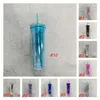 20oz Acrylic Skinnny Tumbler with Lid Straw Double Walled AS Plastic Cups Clear Straight Travel Water Bottles Tumblers Sea shipping T2I51997