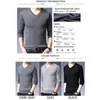 Tfetters Mannen Merk Trui Herfst Slanke Truien Mannen Casual Effen Kleur V-hals Pullovers Trui Kabel Knit Sweater Y0907