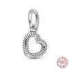 100% autentico argento sterling 925 Pandents Fit Pandora collana braccialetto per le donne che fanno gioielli fai da te regalo cuori zircone cubico amante charms perline