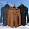 Otoño ropa de invierno para hombres abrigo de lana abrigo de invierno abrigo de lana hombres moda chaqueta de lana caliente hombres trinchera hombre chaqueta casual 211106