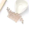 Crystal Beads Headdress Sticks Combs Gold Leaf Hairpins for Bride Wedding Accessories Hair Ornaments Bridal Headpieces