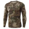 Camuflagem de secagem rápida de verão camisetas Respirável Roupa militar de manga comprida ao ar livre Caça ao ar livre Caminhada Camping Escalando Camisas 210726