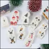 Cartes de vœux Fournitures de fête d'événement Festive Home Garden 50pcs Étiquettes Kraft Étiquettes de Joyeux Noël Papier d'emballage cadeau Suspendre Père Noël Noël DIY