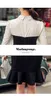 Ol Solid Color Pełna Rękaw Skręć Kołnierz White Black Patchwork Sukienka Kobiety Wiosna Bodycon Work Mermaid Dress 210514