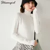 Damskie Turtleneck Swetry Jesień Zima Damska Jumper Dzianiny Różowy Top Czarny Kaszmirowy Sweter Kobiety Turtleneck Swetry 210918