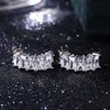 2021 Trendy Stud Earring voor Vrouwen Briljante Rechthoek Zirconia Koreaanse Fashion Oorbellen Sieraden