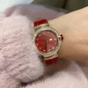 Mulheres strass pulseira de aço inoxidável relógio de relógio de pulso senhoras vestido mãe de pérola dial calendário relógio 28mm