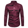 Merk Hip Hop Rivet Shirt Mannen 2021 Mode Gothic Lange Mouw Casual Shirts Katoen Slanke Uniform Stage Kostuums Herenkleding