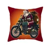 Funny Santa Christmas Throw Pillow Covers 18x18 pulgadas Santa Claus Pets Home Funda de almohada decorativa para sofá GGE2157