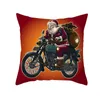 Divertente Babbo Natale Fodere per cuscini 18x18 pollici Babbo Natale Animali domestici Federa decorativa per divano Divano GGE2157