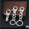 Rings Jewelrybrand 925 Sterling Vintage Handmade Chain American European Antiqeu Sier Fashion Aessories 키 링 펑크 드롭 배달 2021 Efky