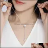 Pendant Necklaces & Pendants Jewelry Sier Plated S925 Necklace Female Clover Synthetic Pearl Sweater Chain Long Autumn And Winter Aessories