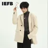 IEFB мужская одежда свободна с плеча костюм пальто корейский шик пара свободно модный хараджуку пиджак Trend двубортный 9Y5637 210524