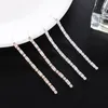 Fashion Stud Gold Silver Color Zircon Stone Long Bar Earring for Women Wedding Party Earrings Jewelry Accessories
