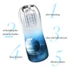 Flesh Vibrating Light Massager vagina real pussy Male Sex Masturbation Adults Toys male masturbator Cup For Men 201202