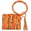 Moda PU Pulseira Pulseira Carteira Chaveiro Presente De Festa Meninas Borlas Saco De Cartão Chaveiros Bangle Chaveiro Titular Senhora Senhora Bolsa Cutch Sacos