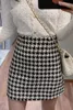 Fashion Women's skirt Woolen Plaid High Waist Slim Buttocks Short Mini Woman skirts Black Beige 1080 210323