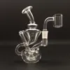 미니 4인치 스모킹 물담뱃대 투명한 두꺼운 유리 Dab Oil Rigs