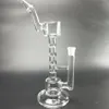 ONS Ontwerp Glazen Bong Roken Waterpijp Pijp 7 Buizen laag Bubble Bongs Grappige Twee Functie Recycler Booreilanden met kommen