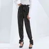Patchwork Sequin Wide Leg Pants For Women High Waist Straight Streetwear Casual Trousers Female Fall Fashion 210521