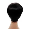 Kort brasilianska jungfruliga hår peruker för svart kvinna naturlig rak pixie klippt peruk 100 humanhair ingen spets wig7594647