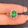 Kluster ringar Kjjeaxcmy Fine Smycken 925 Sterling Silver Inlaid Natural Emerald Girl Gemstone Ring Support Test Kinesisk stil