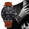 Montre-bracelet en cuir pour hommes, Design rétro, horloge de sport analogique à Quartz, nouvelle marque, 2021