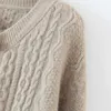 Aelegantmis Twist suéter de punto de gran tamaño cárdigan mujer suelto acogedor botón de cuerno abrigos coreanos Casual cálido elegante suave puentes 210607
