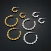 HOOP HUGGIE Jaeeyin 2021 Moda Modny Delikatny Minimalistyczny Stal Nierdzewna Twisted Hoops Kolczyki Chunky Gruby Łańcuch Gold Jewelry Rok